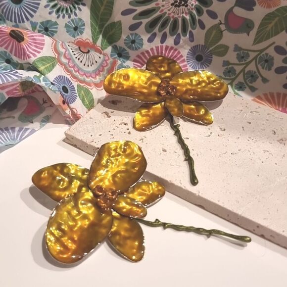New ZARA ENAMEL FLOWER statement earrings - Picture 4 of 13